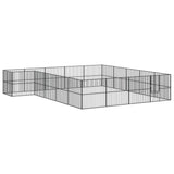 Dog Playpen 20 Panels Black Galvanised Steel 3209560