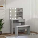 Dressing Table Set with LED Grey Sonoma Engineered Wood 3114113