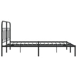 Metal Bed Frame without Mattress with Headboard Black 140x190cm 377117