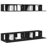 TV Cabinet Set 4 pcs Black oak 100 x 30 x 30 cm Engineered wood 3333050