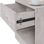 ZNTS Bedside Cabinets 2 pcs with Drawer Concrete Grey 342584