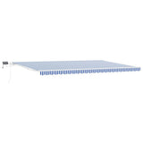 Retractable Awning Manual Blue and White 600 x 300 cm 3081611