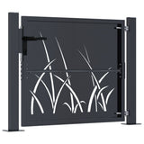Garden Gate Anthracite 100x75 cm Steel Grass Design 153166
