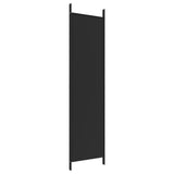 3-Panel Room Divider Black 150x200 cm Fabric 350181