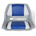 Boat Seats 2 pcs Foldable Backrest Blue-white Pillow 41x51x48cm 279102