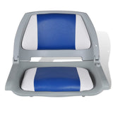 Boat Seats 2 pcs Foldable Backrest Blue-white Pillow 41x51x48cm 279102