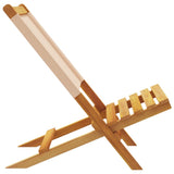 Folding Garden Chairs 6 pcs Beige Fabric and Solid Wood 3214647