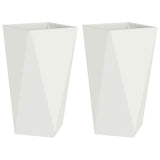 Planter 2 pcs White 40 x 40 x 75 cm Steel 883783