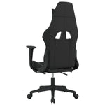 ZNTS Swivel Gaming Chair with Footrest Black and White Fabric 345707