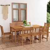 Garden Dining Set Warm Teak Solid Teak Wood Standard Durable 3059942