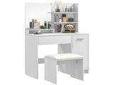 Dressing Table and Stool Set, with Storage - White T3398P341397