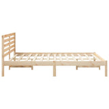 Bed Frame with Headboard Brown 140 x 200 cm Solid Pine Wood 872287
