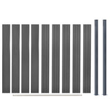 Fence Panel Set Grey 180x186 cm WPC 3211827