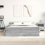 Bed Frame without Mattress Grey Sonoma 150x200 cm King Size 3203759