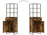Bathroom Cabinet Smoke Oak 40 x 30 x 180 cm Engineered Wood 886494