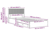 Bed Frame with Storage and Headboard Artisan Oak 90 x 190 cm 3414522
