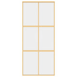 Sliding Door Gold 90x205 cm Clear ESG Glass and Aluminium 155155