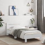 Bed Frame without Mattress with Headboard White 75x190 cm Small Single 838568