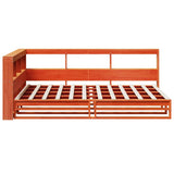 Bookcase Bed without Mattress Wax Brown 120x200cm Solid Wood Pine 3324504