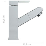 Bathroom Basin Faucet with Pull-out Function Chromed Finish 157x172 mm 149075