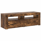 TV Cabinet with LED Lights Smoked Oak 120x35x40 cm 815684