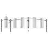 Garden Fence Gate Woerden with Spear Top 5x1 m Black 146322