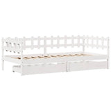 Daybed with Drawers without Mattress White 90x190 cm Single Solid Wood 3302131