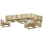 ZNTS 11 Piece Garden Sofa Set Impregnated Wood Pine 3299488