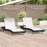 Sun Lounger 3 pcs Black and White 197 x 70 x 82 cm Poly Rattan 3381204