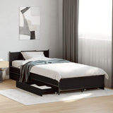 Bed Frame with Drawers without Mattress Black 90x200 cm 3279967