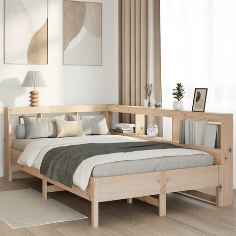Bookcase Bed without Mattress 140x200 cm Solid Wood Pine 3324421
