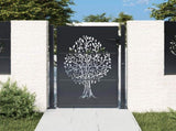 Garden Gate Anthracite 100x150 cm Steel Tree Design 153157
