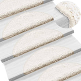 Stair Mats 10 pcs 56x17x3 cm White Half Round 149795
