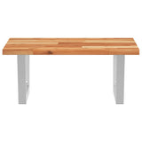 Basin Shelf Wall Mounted Steel and Solid Wood Acacia 3302770