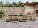15 Piece Garden Dining Set with Cushions Mix Beige Poly Rattan 3211596