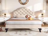 Upholstered bed 90*190 with slatted frame and Upholstered bed with height-adjustable WF309562AAB