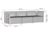 3-Seater Garden Sofa Rattan Look PP Anthracite 3443814