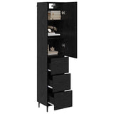 Highboard Black Oak 34.5 x 34 x 180 cm Engineered Wood 3416142