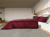 Duvet Cover Set Bordeaux 135x200 cm Cotton 136182