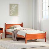 Bed Frame Wax brown Solid pine wood Small Single Bed Frame 855617