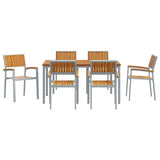 Garden Dining Set 7 pcs Grey Solid Acacia Wood 3284424