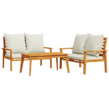3 Piece Garden Lounge Set with Cushions Solid Wood Acacia 3211798