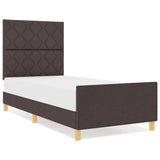 ZNTS Bed Frame Dark Brown 90x200 cm Fabric 3344777