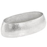 Coffee Table Hammered Silver 100x50x28 cm Aluminium 246506