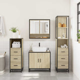 4 Piece Bathroom Furniture Set Sonoma Oak Engineered Wood 3301276