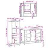 3 Piece Bathroom Furniture Set Sonoma Oak Engineered Wood 3301061