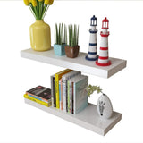 Floating Wall Display Shelves Book/DVD Storage White MDF 2 pcs 242183