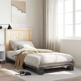 Bed Frame without Mattress Grey 90x200 cm Solid Wood Pine 3281544