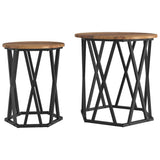 Coffee Table 2 pcs Old Wood Engineered Wood and Steel 868265
