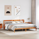 Bed Frame with Headboard without Mattress Wax Brown 180x200 cm Super King 3306562